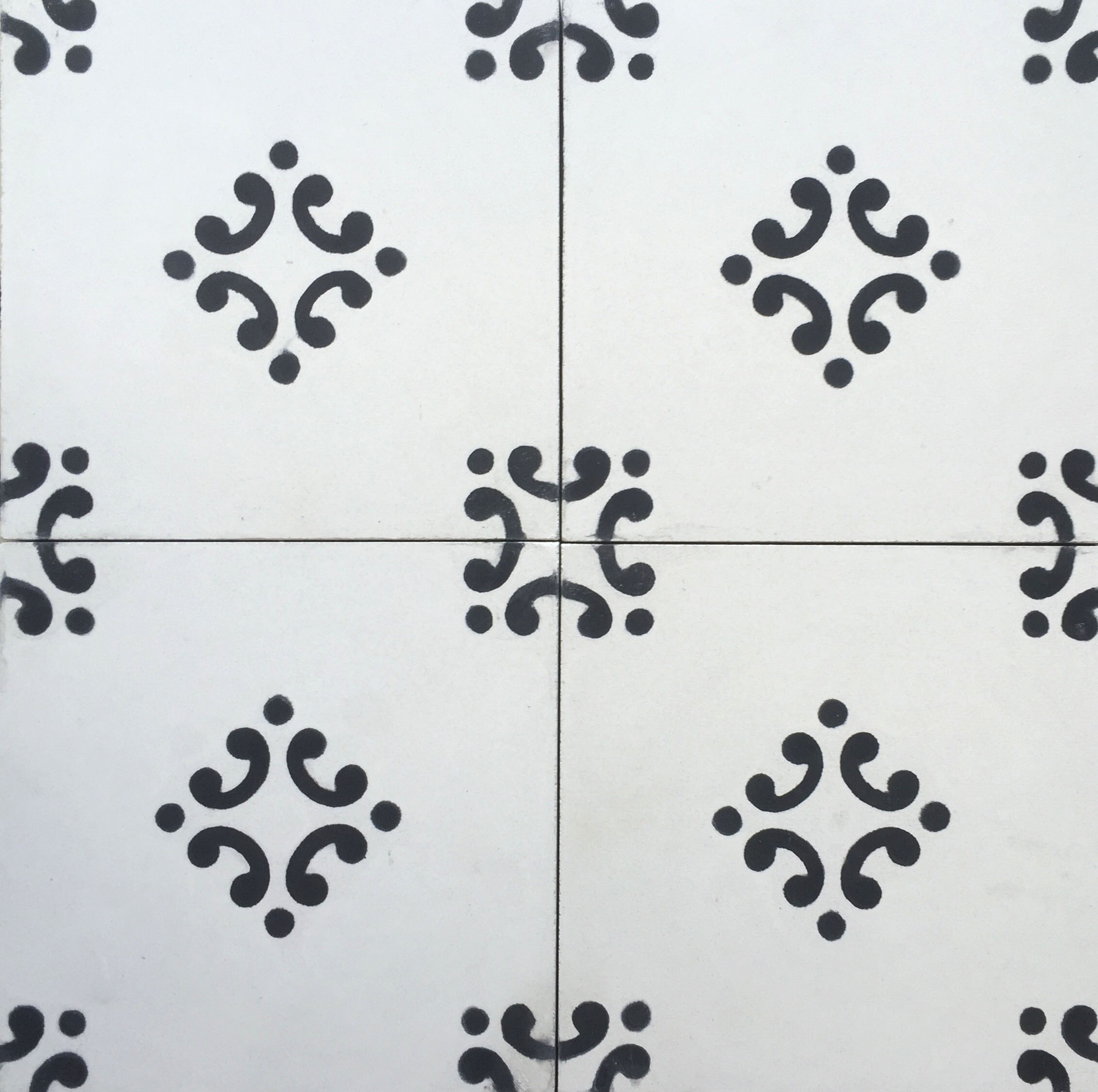 Paisley B&w Encaustic Cement Tiles